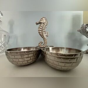 Sigrid Olsen Home Silver Seahorse Decorative Bowls condiment holder beach